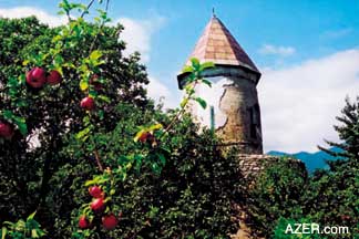 Kish Church near the town of Shaki in the Caucasus. Archaeological work was done to determine its age before reconstruction work began.