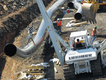 Laying pipe in Azerbaijan.