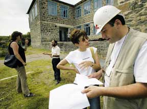 A school near Tetri Tskaro in Georgia being refurbished under the BTC Community Investment Programme.