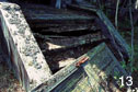 Steps leading to one of the prison barracks.